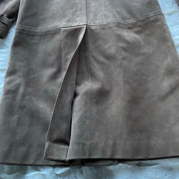 🔥Vintage ILGWU USA Made Brown Suede Leather Distressed Duster Jacket Coat XS-S - Picture 13 of 15